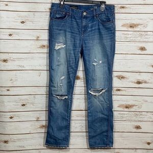 J crew broken in boyfriend super distressed jeans